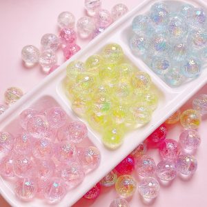 Diy acrylic ice with wrinkled beads 30pcs