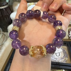 Natural gemstone crystal bracelet
