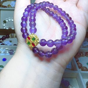 Natural gemstone crystal bracelet