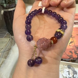 Natural gemstone crystal bracelet
