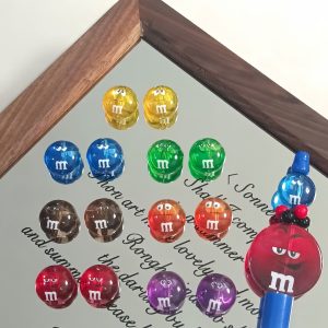 16mm transparent printed acrylic m bean emoji round beads, diy accessories for phone chains, bag straps & pen decorations
