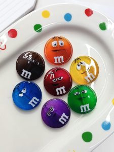 30mm hollow m&m printed round beads for diy pen & pendant accessories