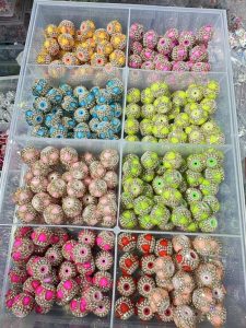 multiple styles petal rhinestone chain lantern ball straight hole beads, diy accessories for phone chains & beaded pens