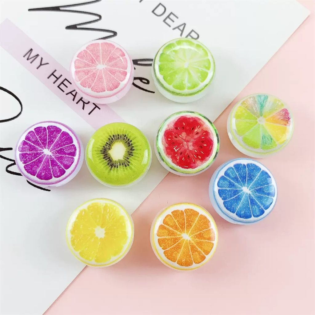 22mm fruit printed slice beads for diy pen & pendant accessories