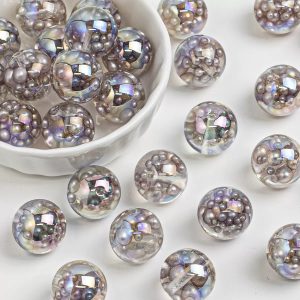 16mm ocean pearl cold moon electroplated resin beads for diy pen & pendant accessories