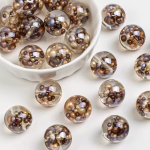 16mm ocean pearl cold moon electroplated resin beads for diy pen & pendant accessories