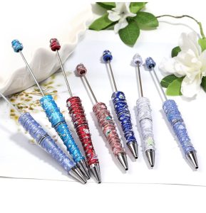 painted plastic bead pen
