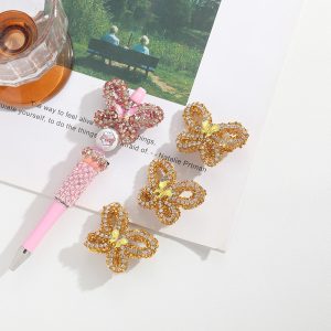 large full drilled butterfly straight hole handmade beads for diy pen & pendant accessories