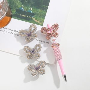 large full drilled butterfly straight hole handmade beads for diy pen & pendant accessories