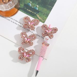 large full drilled butterfly straight hole handmade beads for diy pen & pendant accessories
