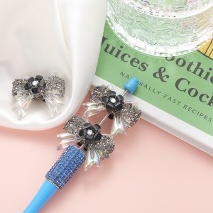rhinestone cherry blossom bow loose beads for diy pen & pendant accessories