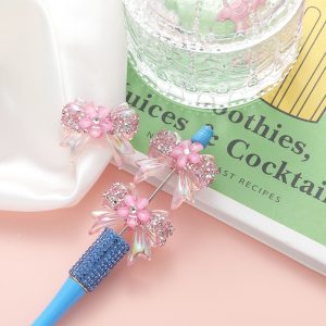 rhinestone cherry blossom bow loose beads for diy pen & pendant accessories