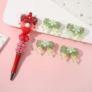 rhinestone cherry blossom bow loose beads for diy pen & pendant accessories
