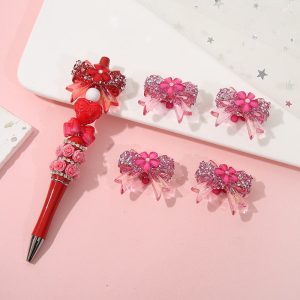 rhinestone cherry blossom bow loose beads for diy pen & pendant accessories