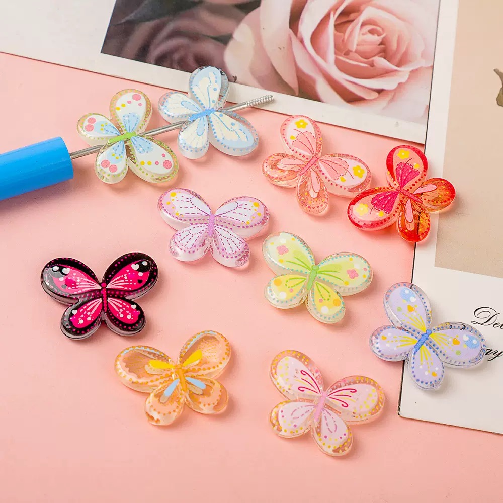 colorful transparent acrylic butterfly accessories for diy pen & pendant accessories colorful transparent acrylic butterfly accessories for diy pen & pendant accessories