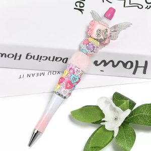 colored heart rhinestone & pearl beads for diy pen & pendant accessories