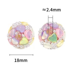 colored heart rhinestone & pearl beads for diy pen & pendant accessories