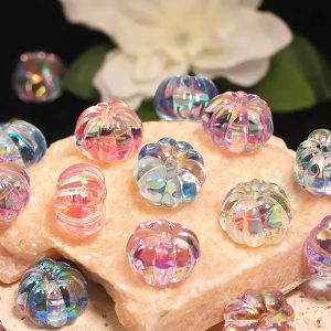 16mm iridescent pumpkin acrylic beads, diy beads for pen, phone chain & keychain