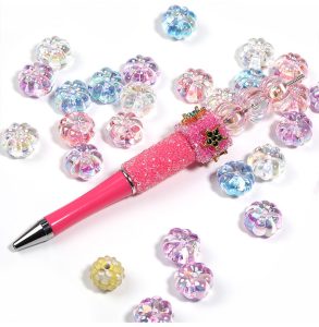 16mm iridescent pumpkin acrylic beads, diy beads for pen, phone chain & keychain