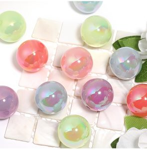 25mm jelly color iridescent acrylic beads with straight holes ,diy beads for pen, phone chain & keychain