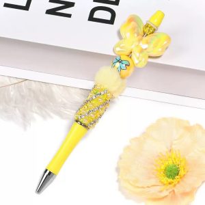 acrylic beads with bow print ,diy beads for pen, phone chain & keychain