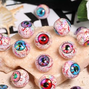 acrylic evil eye printed round beads, halloween diy beaded pen accessories & phone charm beads