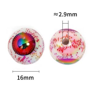 acrylic evil eye printed round beads, halloween diy beaded pen accessories & phone charm beads