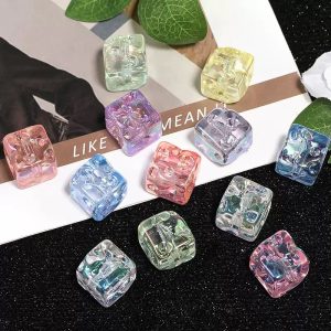 cheese & macaron transparent color acrylic square beads ,diy beads for pen, phone chain & keychain