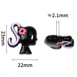 black vertical hole acrylic beauty beads, diy accessories for phone chains & keychains