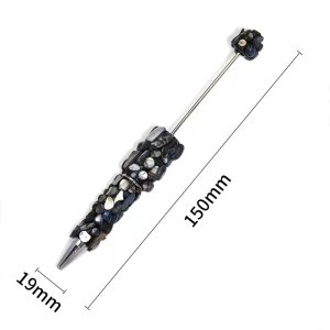 beishi handmade diy beaded pen, colorful rotating creative ballpoint pen with mini cute beads