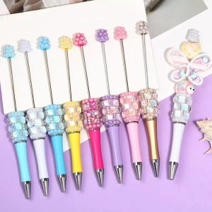 high value square rhinestone & pearl bead pen