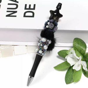 artificial soft rose clay rhinestone beads, diy flower ball beads for phone chain & beaded pen accessories