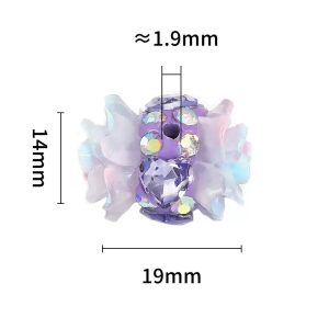 double sided resin camellia clay beads