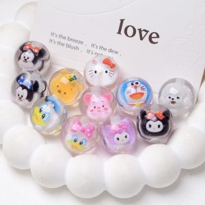 20 Mixed-Color Hand-Painted Beads