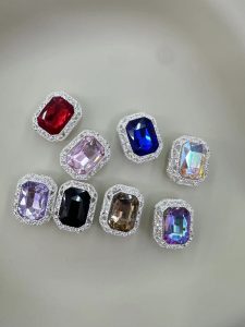 rectangular crystal alloy beads, straight hole for beadable pens, diy handmade accessories