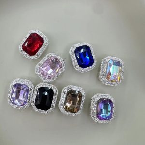 rectangular crystal alloy beads, straight hole for beadable pens, diy handmade accessories