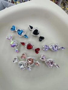 Double-sided Alloy Arrow Through Heart Straight Hole Beads DIY Accessories Wholesale double sided alloy arrow through heart straight hole beads diy accessories wholesale