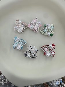 Hollow 3D Fan Alloy Beads, Fits Beaded Pens, DIY Jewelry Accessories hollow 3d fan alloy beads, fits beaded pens, diy jewelry accessories