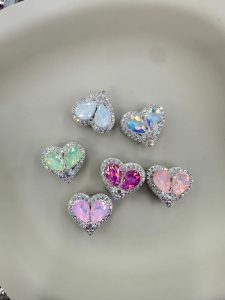 294125737: 06 02 01:08:40 double sided crystal heart beads, diy accessories for beaded pens, phone charms, keychains & bag charms