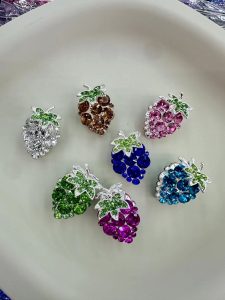 double sided crystal rhinestone grape alloy beads, diy handmade charms for beaded pens & jewelry accessories