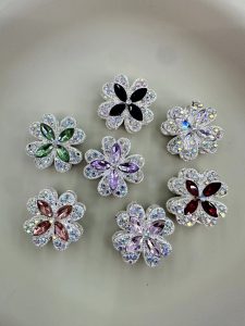 new rhinestone clover beads, fit for beaded pens, diy phone charms keychains bag charms accessories