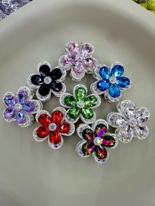 Heavy-duty Hollow Rhinestone Inlaid 5-Petal Flower Alloy Beads, Wholesale DIY Beaded Pen Accessories heavy duty hollow rhinestone inlaid 5 petal flower alloy beads, wholesale diy beaded pen accessories