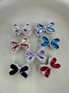 Colorful Crystal Bow Alloy Beads, Wholesale DIY Accessories for Phone Charms, Keychains & Bag Straps colorful crystal bow alloy beads, wholesale diy accessories for phone charms, keychains & bag straps