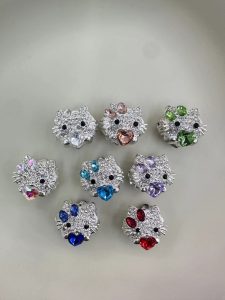 heart kitty cat straight hole beads, diy phone chain keychain bag charm accessories