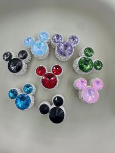cartoon mickey head crystal rhinestone beads alloy diy accessories wholesale