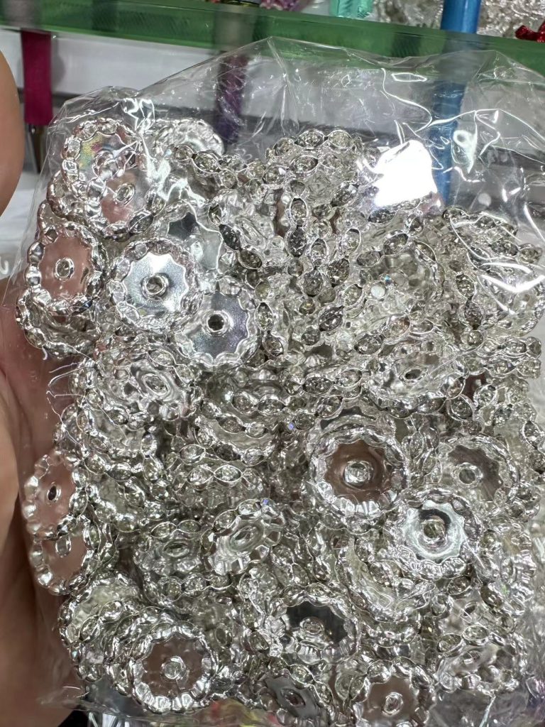 (A-52) 15mm Ripple Rhinestone Spacers