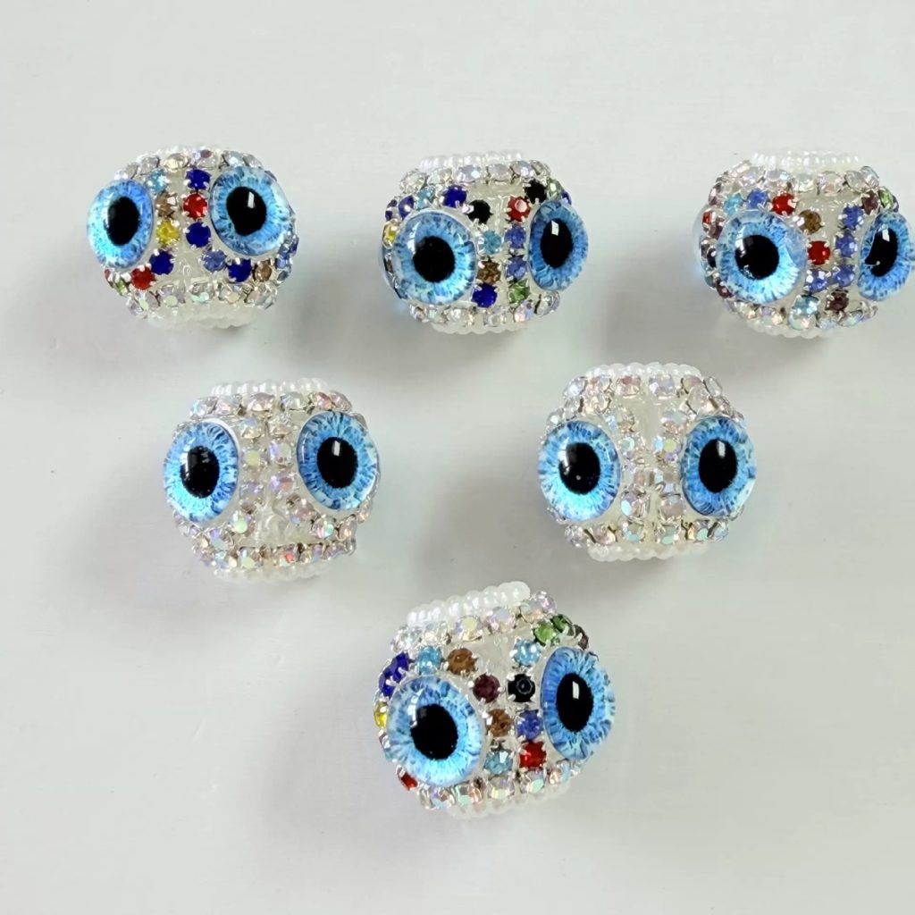 (A-50) DIY Blue Eye Straight Hole Beads