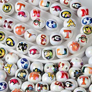 （200pcs）16mm NFL 32 Teams Printed Round Beads for DIY Jewelry Making