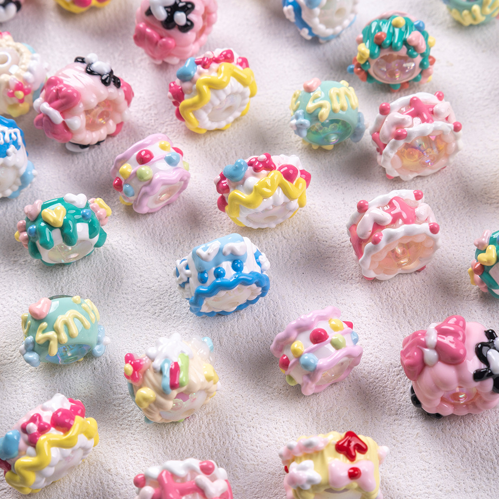 20 Mixed-Color Hand-Painted Beads