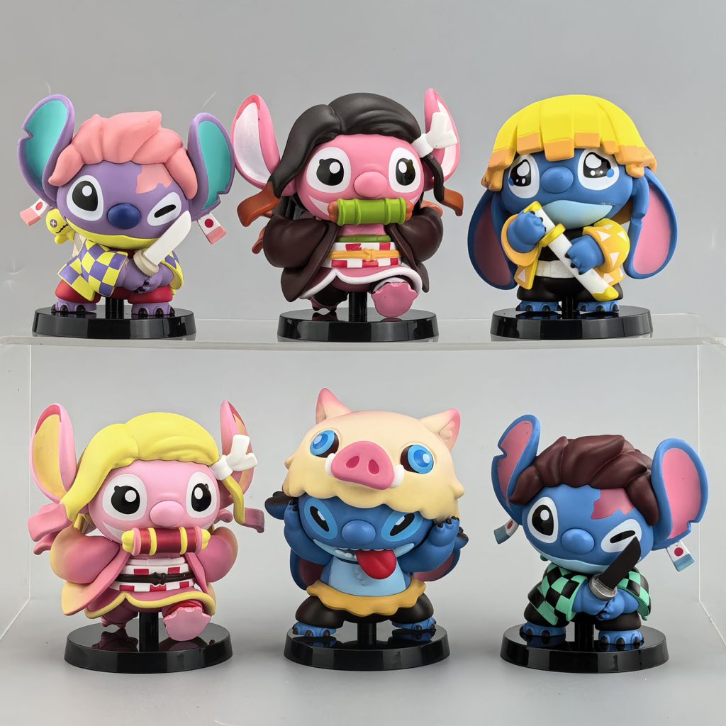 (A-120) Sanrio Anime Collectible Display Figures, 6-Piece Mixed Color Set